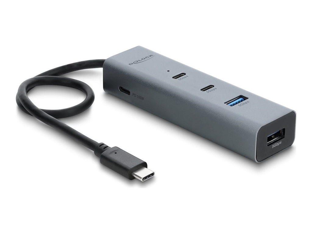 [64378] Delock Hub - 5 GBps, PD 100 Watt - Desktop