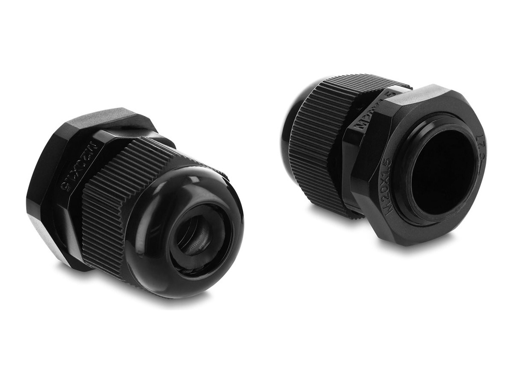 [60696] Delock Kabelverschraubung - M20 x 1.5 mm - Jet Black, RAL 9005 (Packung mit 10)