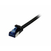 Synergy 21 Patchkabel RJ45, CAT6A 500Mhz, 0,25m, schwarz, U/FTP, flach, TPE(Superflex), AWG32,
