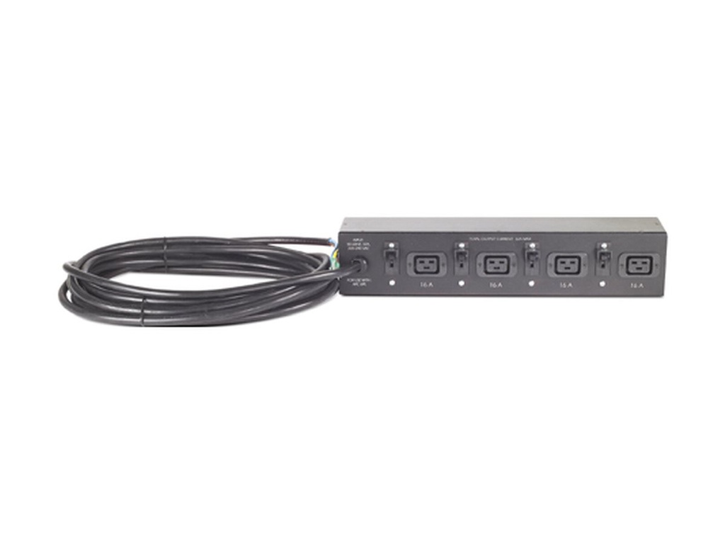 APC Basic Rack PDU - Steckdosenleiste (Rack - einbaufähig) - Wechselstrom 230 V - Eingabe, Eingang fest verdrahtet - Ausgangsanschlüsse: 4 (IEC 60320 C19)