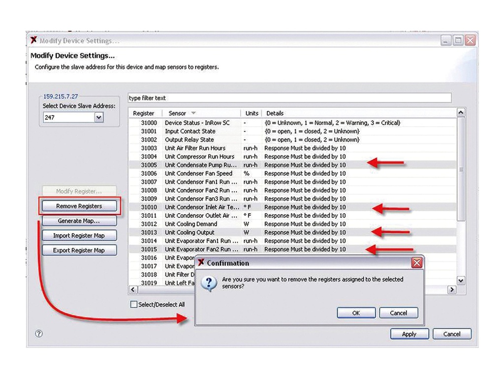 APC InfraStruXure Central Modbus TCP Output Module