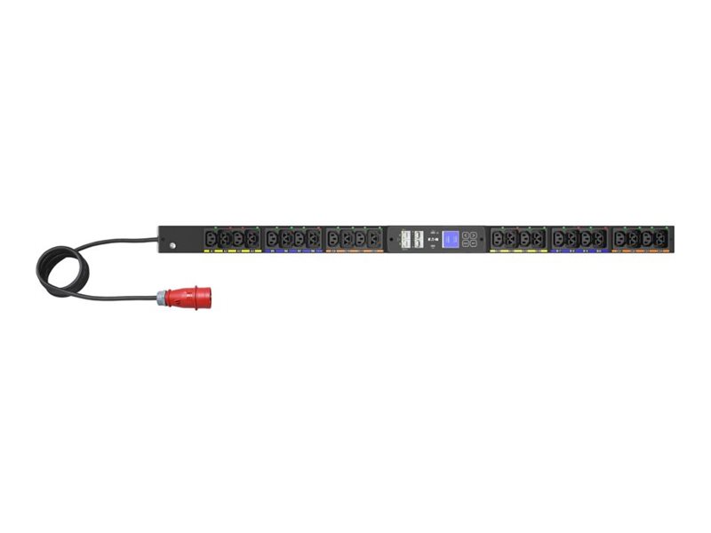 Eaton G4 - Stromverteilungseinheit (Rack - einbaufähig) - 16 A, geschaltet - Wechselstrom 240/415 V - 11 kW - 3 Phasen - Ethernet 10/100/1000, serial - Eingabe, Eingang IEC 60309 16A - Ausgangsanschlüsse: 24 (12 x IEC 60320 C13, 12 x IEC 60320 C39)