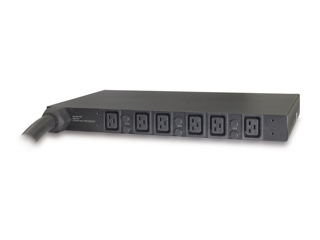 APC Basic Rack PDU - Steckdosenleiste (Rack - einbaufähig) - Wechselstrom 208 V - 3 Phasen - Eingabe, Eingang Hubbell CS8365C - Ausgangsanschlüsse: 6 (IEC 60320 C19)