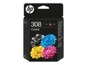 HP 308 - 2er-Pack - Schwarz, Gelb, Cyan, Magenta