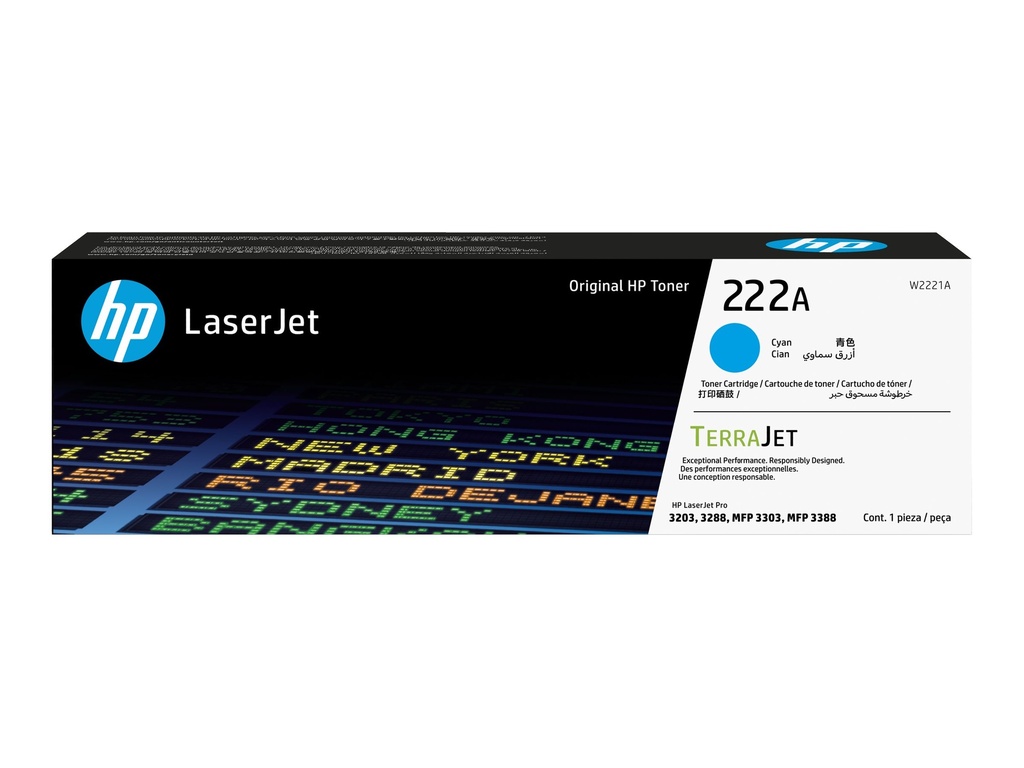 HP 222A - Cyan - original - LaserJet - Tonerpatrone (W2221A)