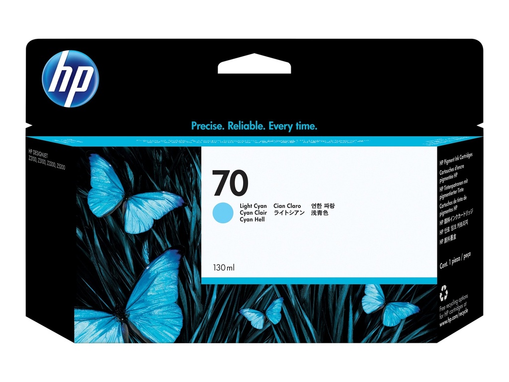 HP 70 - 130 ml - hell Cyan - original - DesignJet