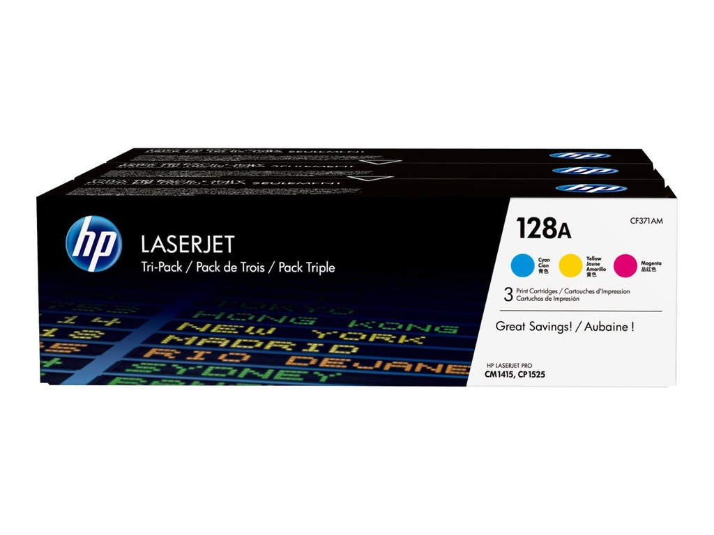 HP 128A - 3er-Pack - Gelb, Cyan, Magenta - original - LaserJet - Tonerpatrone (CF371AM)