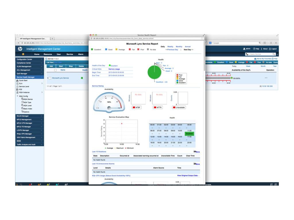 HPE Intelligent Management Center Service Health Manager