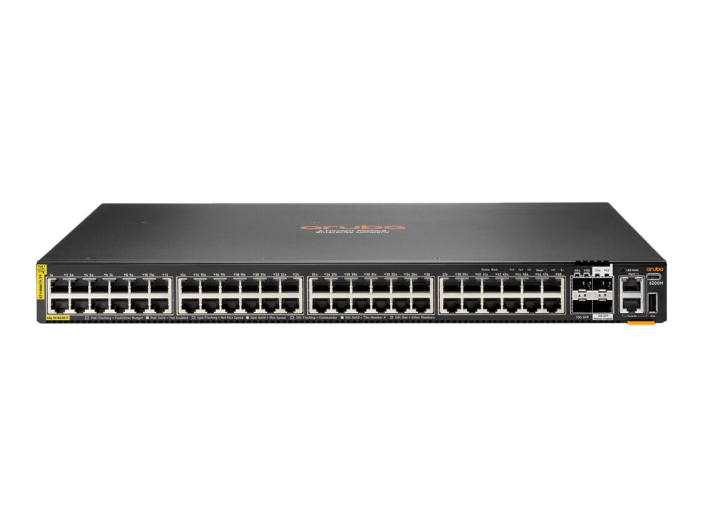 HPE Aruba 6200M 48G Class4 PoE 4SFP+ TAA Switch - Switch - max. Stapelentfernung 10 km - L3 - managed - 48 x 10/100/1000 (PoE+)
