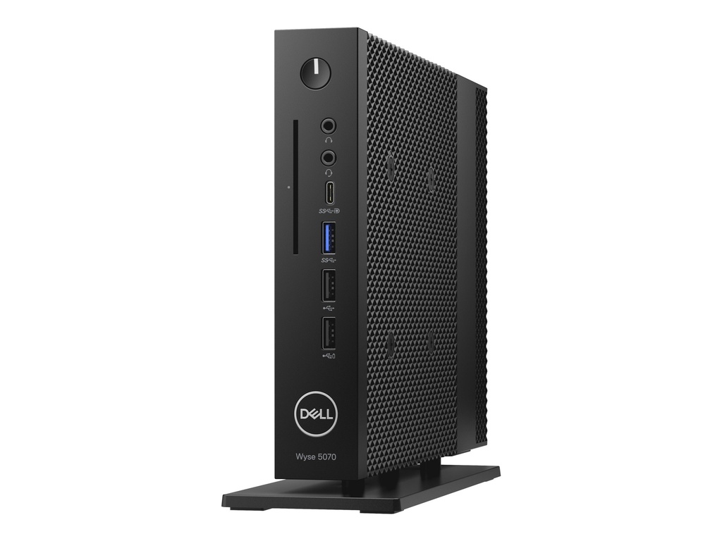 Dell 5070 - Thin Client - DTS - 1 x Celeron J4105 / 1.5 GHz - RAM 4 GB - Flash - eMMC 32 GB - UHD Graphics 600 - 1GbE - Win 10 IoT Enterprise 2019 LTSC (RS5)