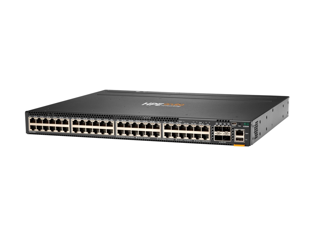 HPE Aruba 6300M - Switch - L3 - managed - 48 x 10/100/1000 + 4 x 1 Gigabit / 10 Gigabit / 25 Gigabit / 50 Gigabit SFP56 (Uplink / Stacking)