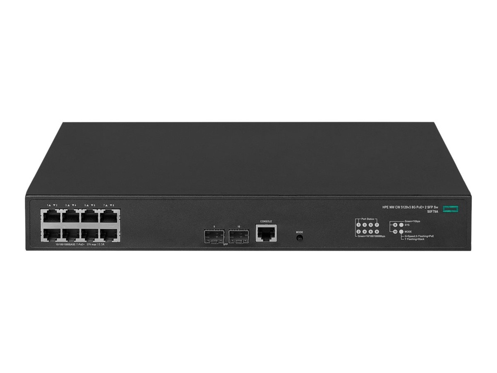 HPE Networking Comware 5120v3 8G PoE+ 2 SFP Switch