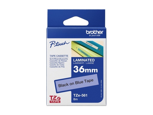 [TZE-561] Brother TZe-561 - Schwarz auf Blau - Rolle (3,6 cm x 8 m)