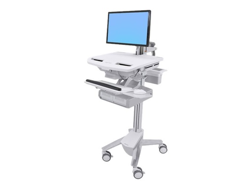 [SV43-12A0-0] Ergotron Cart with LCD Arm, 2 Drawers - Wagen - für LCD-Display / PC-Ausrüstung - Kunststoff, Aluminium, verzinker Stahl - Bildschirmgröße: bis zu 61 cm (bis zu 24 Zoll)