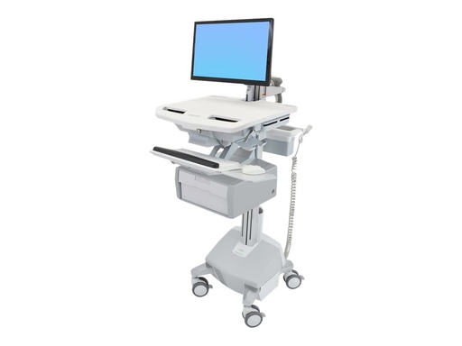 [SV44-12B2-2] Ergotron Cart with LCD Arm, LiFe Powered, 1 Tall Drawer - Wagen - für LCD-Display / PC-Ausrüstung - verriegelbar - medizinisch - Aluminium, verzinker Stahl, hochwertiger Kunststoff - Bildschirmgröße: bis zu 61 cm (bis zu 24 Zoll)