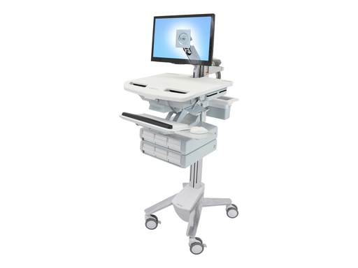 [SV43-1260-0] Ergotron Wagen - offene Architektur - für LCD-Display / PC-Ausrüstung - medizinisch - Aluminium, verzinker Stahl, hochwertiger Kunststoff - Grau, weiß, Polished Aluminum - Bildschirmgröße: bis zu 61 cm (bis zu 24 Zoll)