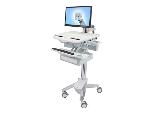 [SV43-1210-0] Ergotron Wagen - offene Architektur - für LCD-Display / PC-Ausrüstung - medizinisch - Kunststoff, Aluminium, verzinker Stahl - Grau, weiß, Polished Aluminum - Bildschirmgröße: bis zu 61 cm (bis zu 24 Zoll)