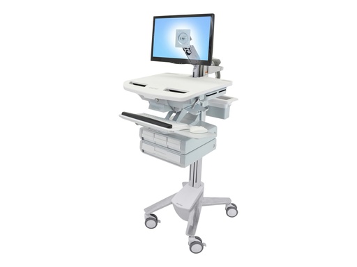 [SV43-1240-0] Ergotron Wagen - offene Architektur - für LCD-Display / PC-Ausrüstung - medizinisch - Kunststoff, Aluminium, verzinker Stahl - Grau, weiß, Polished Aluminum - Bildschirmgröße: bis zu 61 cm (bis zu 24 Zoll)