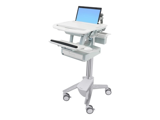 [SV43-1110-0] Ergotron Wagen - offene Architektur - für Notebook / PC-Ausrüstung - medizinisch - Kunststoff, Aluminium, verzinker Stahl - Grau, weiß, Polished Aluminum - Bildschirmgröße: bis zu 43,9 cm (17,3" Breitbild)
