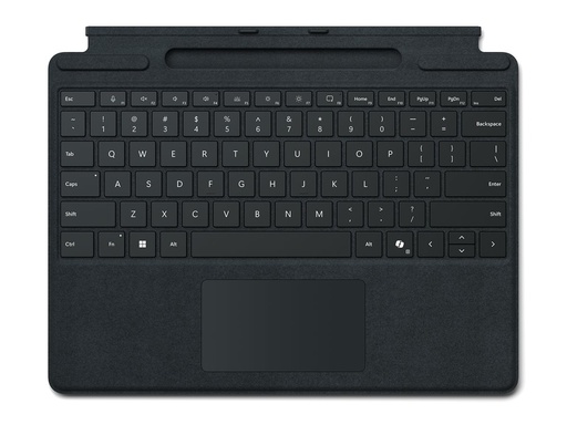 [8XB-00150] Microsoft Surface Pro Keyboard - Tastatur - mit Trackpad, Beschleunigungsmesser, Surface Slim Pen 2 Ablage- und Ladeschale - QWERTY - Spanisch - Schwarz - für Microsoft Surface Pro 8, Pro 8 for Business, Pro 9, Pro 9 for Business, Pro 10 for Business, Pro (11th Edition)