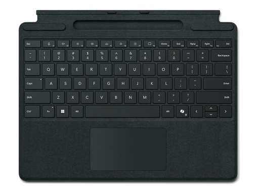 [8XB-00150] Microsoft Surface Pro Keyboard - Tastatur - mit Trackpad, Beschleunigungsmesser, Surface Slim Pen 2 Ablage- und Ladeschale - QWERTY - Spanisch - Schwarz - für Microsoft Surface Pro 8, Pro 8 for Business, Pro 9, Pro 9 for Business, Pro 10 for Business, Pro (11th Edition)