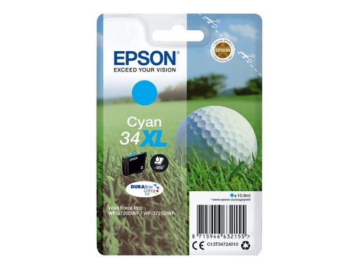 [C13T34724010] Epson 34XL - 10.8 ml - XL - Cyan - Original - Tintenpatrone
