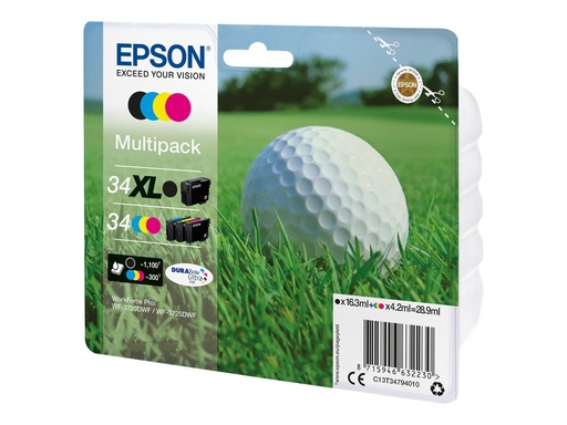 [C13T34794020] Epson 34XL - 4er-Pack - XL - Schwarz, Gelb, Cyan, Magenta