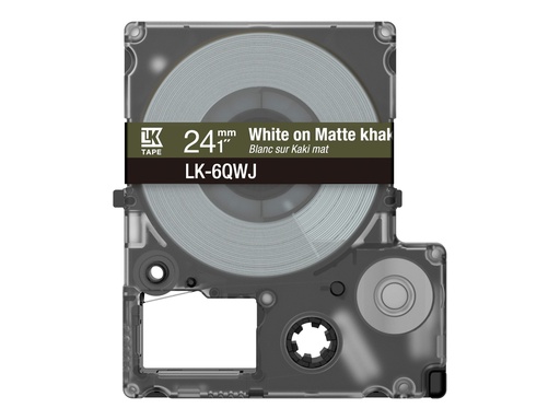 [C53S672090] Epson LabelWorks LK-6QWJ - Weiß auf mattem Khaki - Rolle (2,4 cm x 8 m)