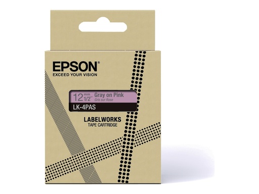 [C53S672103] Epson LabelWorks LK-4PAS - Soft Pink/Gray - Rolle (1,2 cm)