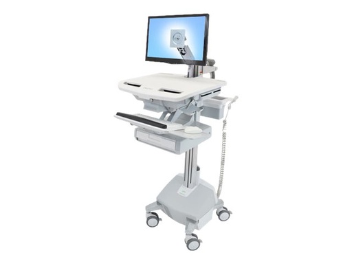 [SV44-1212-C] Ergotron Wagen (nur Laden) - offene Architektur - für LCD-Display / PC-Ausrüstung - verriegelbar - medizinisch - Kunststoff, Aluminium, verzinker Stahl - Bildschirmgröße: bis zu 61 cm (bis zu 24 Zoll)
