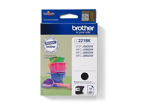 [LC221BK] Brother LC221BK - Schwarz - original - Tintenpatrone
