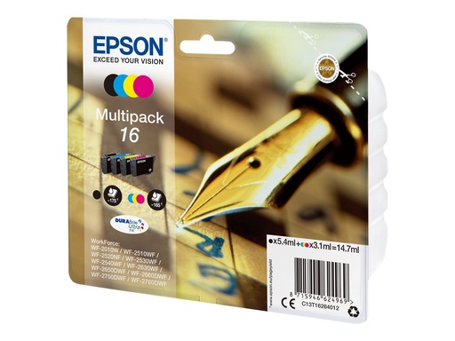[C13T16264012] Epson 16 Multipack - 4er-Pack - Schwarz, Gelb, Cyan, Magenta