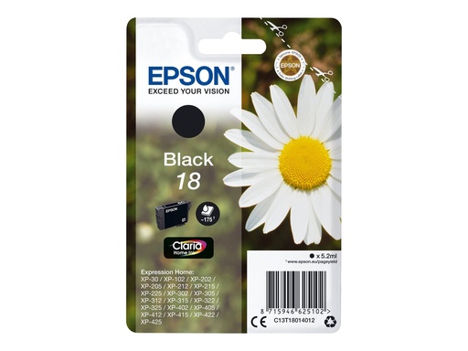 [C13T18014012] Epson 18 - 5.2 ml - Schwarz - Original - Tintenpatrone