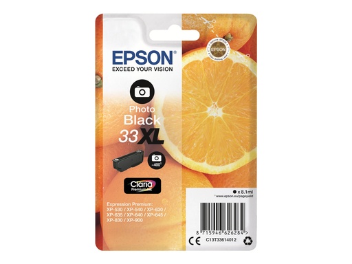 [C13T33614012] Epson 33XL - 8.1 ml - XL - Photo schwarz - Original