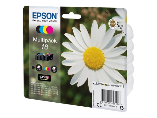 [C13T18064012] Epson 18 Multipack - 4er-Pack - 15.1 ml - Schwarz, Gelb, Cyan, Magenta