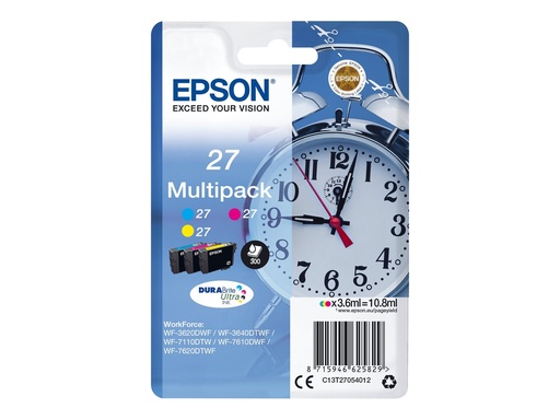 [C13T27054022] Epson 27 Multi-Pack - 3er-Pack - 10.8 ml - Gelb, Cyan, Magenta