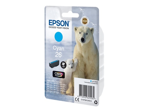 [C13T26124012] Epson 26 - 4.5 ml - Cyan - Original - Blisterverpackung