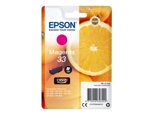 [C13T33434012] Epson 33 - 4.5 ml - Magenta - Original - Blisterverpackung
