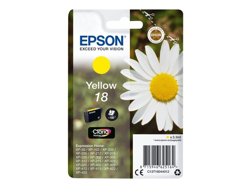 [C13T18044012] Epson 18 - 3.3 ml - Gelb - original - Tintenpatrone