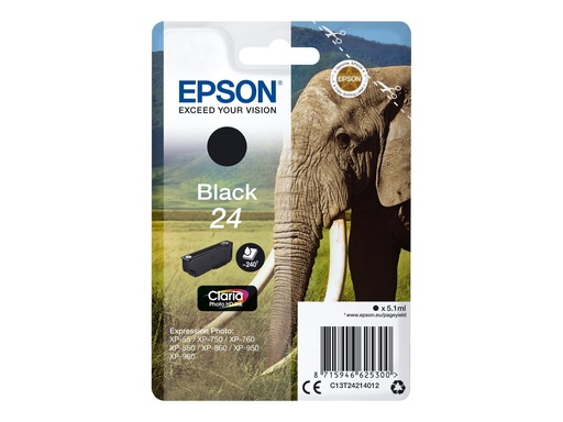 [C13T24214012] Epson 24 - 5.1 ml - Schwarz - Original - Tintenpatrone