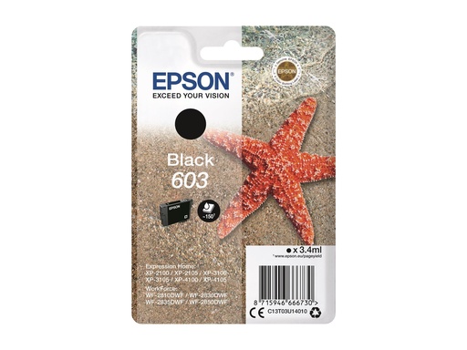 [C13T03U14020] Epson 603 - 3.4 ml - Schwarz - original - Blister mit RF- / akustischem Alarmsignal