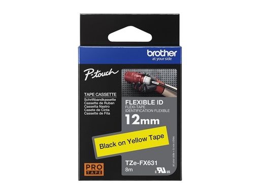 [TZEFX631] Brother TZe-FX631 - Schwarz auf Gelb - Rolle (1,2 cm x 8 m)