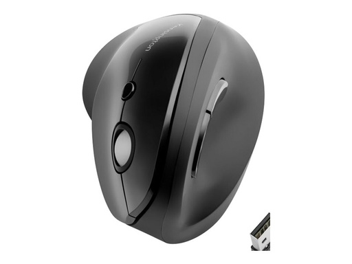 [K75501EU] Kensington Pro Fit Ergo Vertical Wireless Mouse - Vertikale Maus - ergonomisch - Für Rechtshänder - 6 Tasten - kabellos - 2.4 GHz - kabelloser Empfänger (USB)