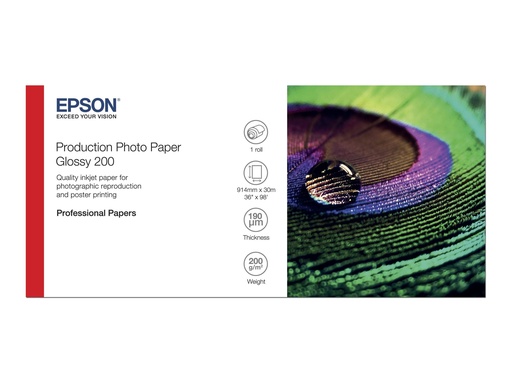 [C13S450372] Epson Production - Polyethylen (PE) - glänzend - mikroporös - 200 Mikron - Rolle (91,4 cm x 30 m)