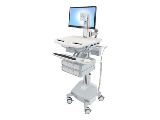 [SV44-1362-2] Ergotron Wagen - offene Architektur - für LCD-Display / PC-Ausrüstung - medizinisch - Kunststoff, Aluminium, verzinker Stahl - Grau, weiß, Polished Aluminum - Bildschirmgröße: bis zu 61 cm (bis zu 24 Zoll)