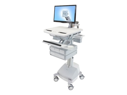 [SV44-1241-2] Ergotron Wagen - offene Architektur - für LCD-Display / PC-Ausrüstung - medizinisch - Aluminium, verzinker Stahl, hochwertiger Kunststoff - Grau, weiß, Polished Aluminum - Bildschirmgröße: bis zu 61 cm (bis zu 24 Zoll)