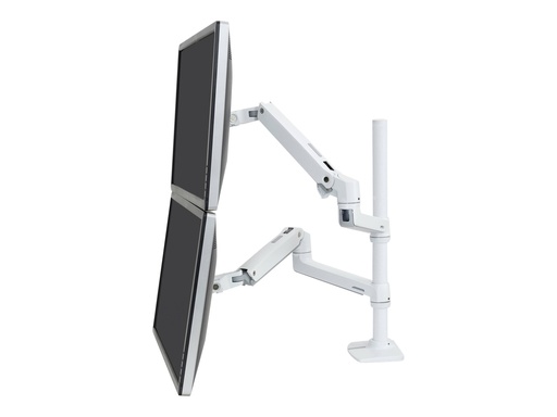 [45-509-216] Ergotron LX - Befestigungskit (Doppelarm, hohe Säule) - für 2 LCD-Displays - Aluminium - weiß - Bildschirmgröße: bis zu 101,6 cm (bis zu 40 Zoll)