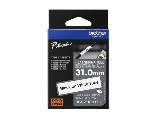 [HSE261E] Brother HSe-261E - Schwarz auf Weiß - Rolle (3,1 cm x 1,5 m)