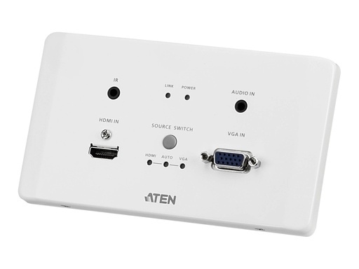 [VE2812AEUT] ATEN VanCryst VE2812AT HDMI & VGA HDBaseT Transmitter with EU Wall Plate / PoH