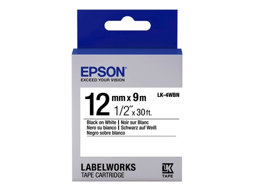 [C53S654021] Epson LabelWorks LK-4WBN - Schwarz auf Weiß - Rolle (1,2 cm x 9 m)